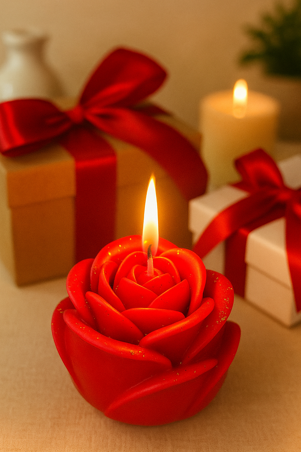 Rose Scented Flower Candle – Festival & Bulk Gifting AuraTales